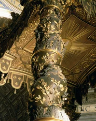 Barley sugar column from the Baldacchino with laurel leaves and putti chasing bees, 1633